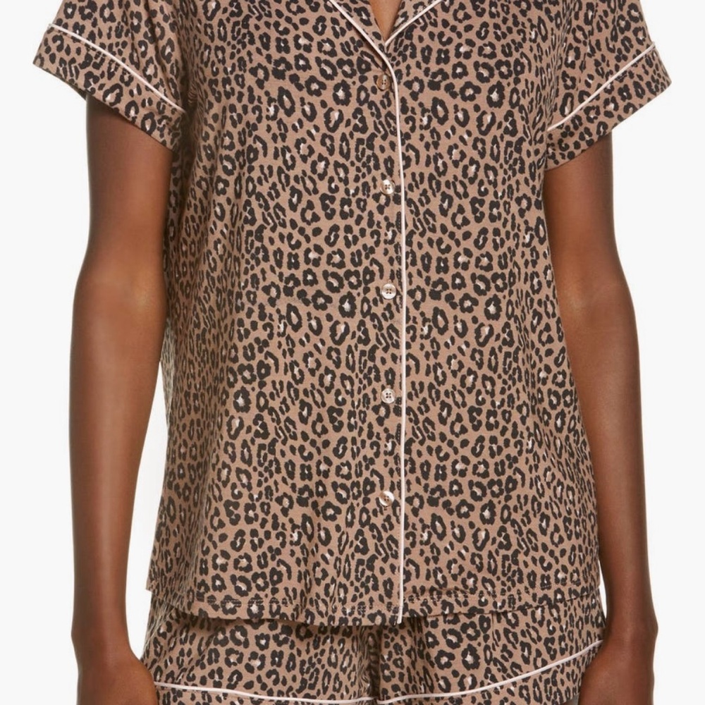 Nordstrom Brown Leopard Print Pajama Set